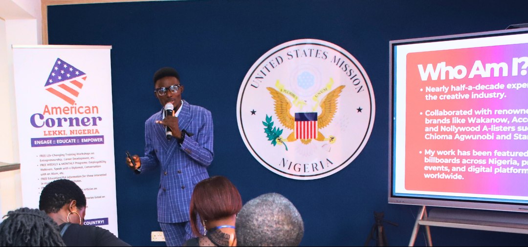 Speaking at American Corner, Lekki